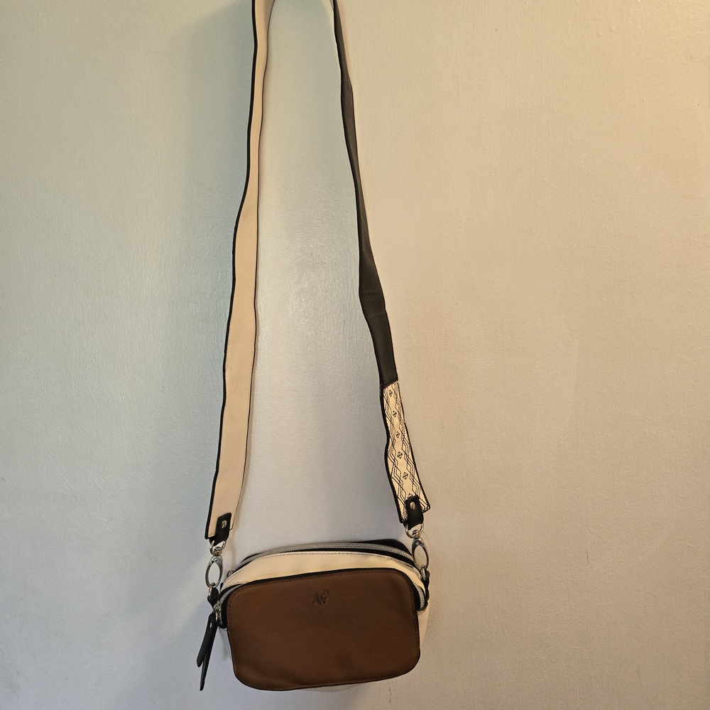 AF Brown, Black and Cream Crossbody Bag Purse Handbag